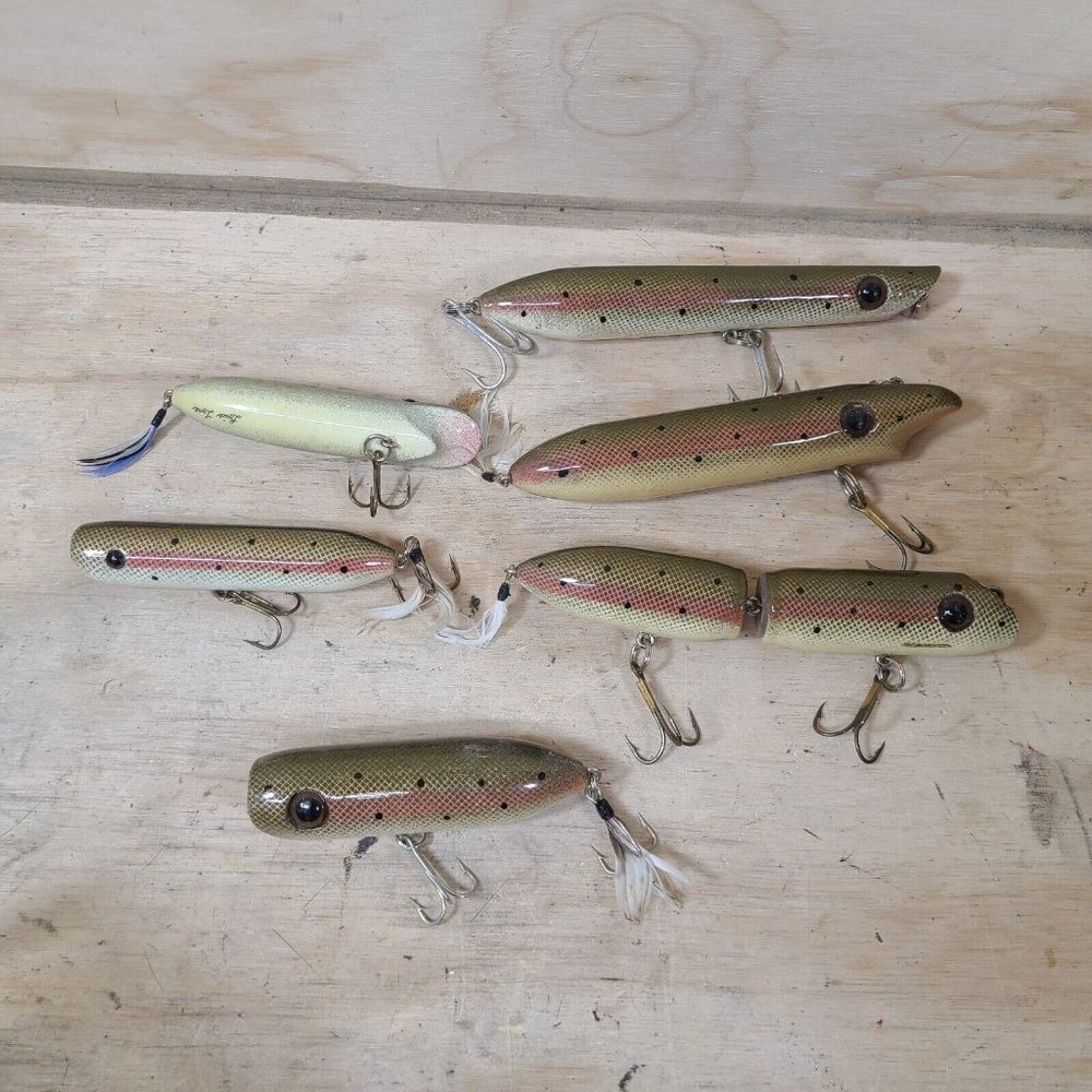 Lot Of‎ 6 VINTAGE LUCKY LOUIE by Bill Minser Fishing Lures Different Sizes